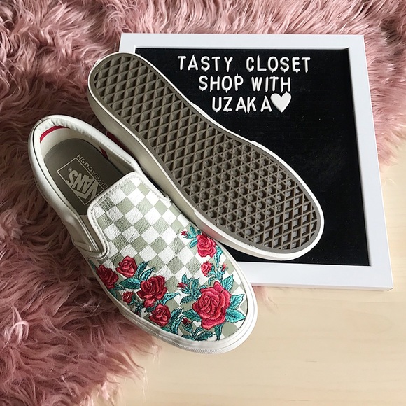 Vans checked slip on with rose embroidery - Picture 4 of 4
